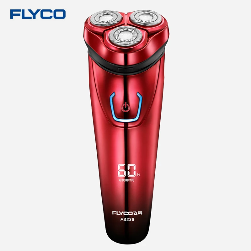 

Flyco 100% Origianl FS338 Electric Shaver Rechargeable 3D Floating Head Support Washable Shaver Led Light for Men