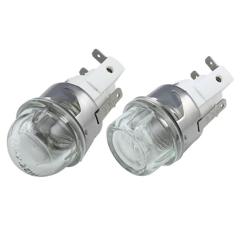 1 Pc Microwave Lamp Oven Light Bulb w/ Base 25W Voltage 110V / 250V Flat Head Tempered Glass Heat Temp 500℃ &