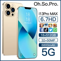 I13 Pro Max – téléphone portable Android 5g, écran de 6.7 pouces, Smartphone, mémoire de 16GB et 512GB 