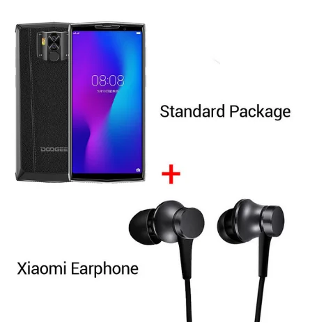 DOOGEE N100 мобильный телефон 10000 мАч батарея отпечатков пальцев 5,9 дюймов FHD+ Дисплей 21 МП камера MT6763 Восьмиядерный 4 Гб 64 Гб мобильный телефон 4G-LTE - Цвет: Add Earphone