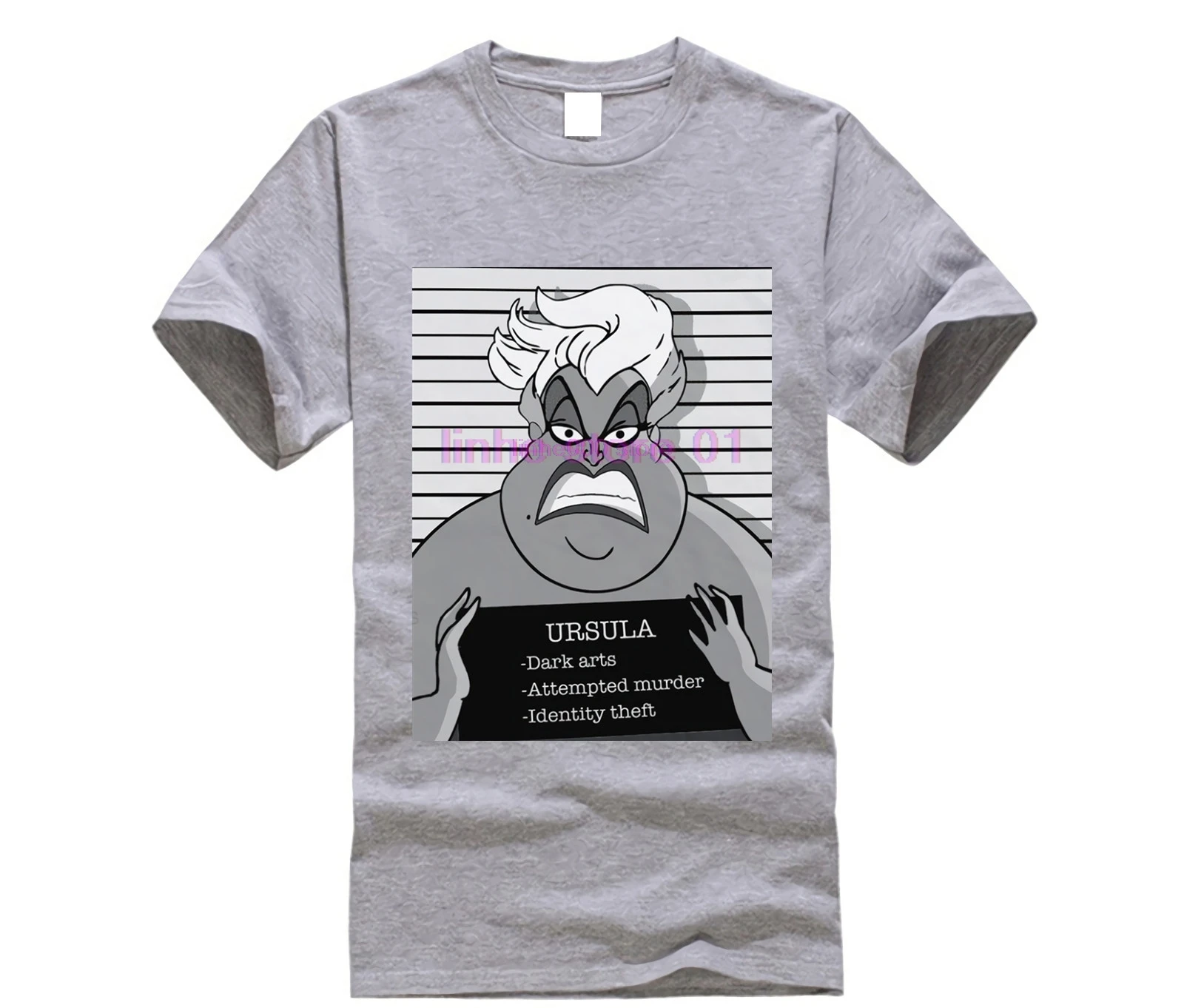 Мужская футболка s Ursula Mugshot, Модная белая забавная футболка, новинка, футболка для мужчин - Цвет: light grey