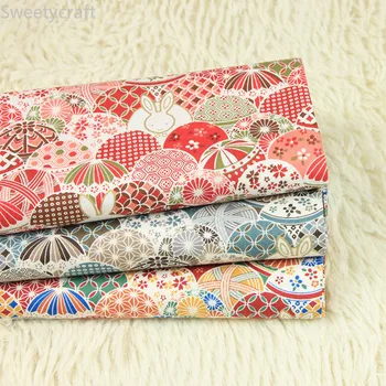 

110x45cm Thin 100% Cotton fabric by half Yard Printed Cartoon Bunny Cloth for DIY sewing Dress Bedding Handmade Material Fabrics