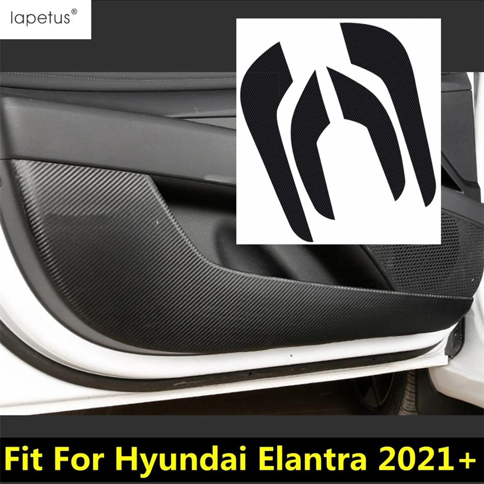 

Carbon Fiber Style Sticker Car Door Anti-kick Film Decoration Protective Interior Accessories For Hyundai Elantra 2021 - 2023