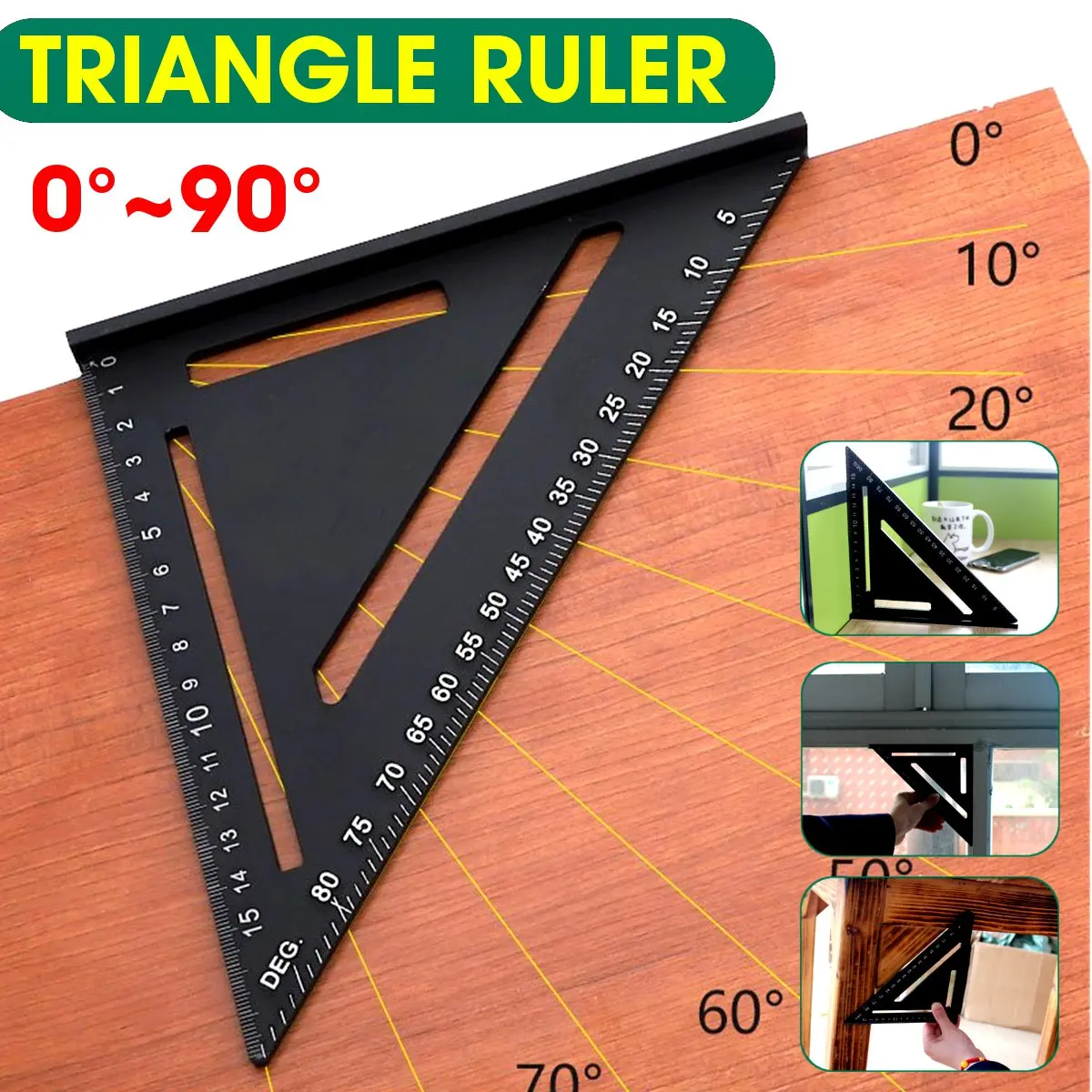 

150/300mm Triangle Ruler Speed Square Aluminun Alloy Protractor Right Angle Tools Carpenter Woodworking Measuring Tri-square