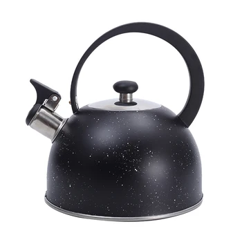 

1PC Black Whistle Teakettle Gas Whistle Boiling Water Kettle Moon Handle Heating Water Pot Metal Stylish Heating Water Pot for H
