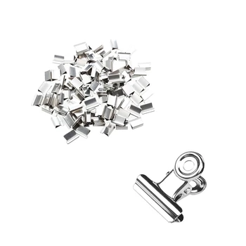 

12 Pcs Silver Tone Metal Office Paper Document Binder Clips 20mm & 100 Pcs 15mm x 10mm x 5mm Metal Reusable Refill for Clam Clip
