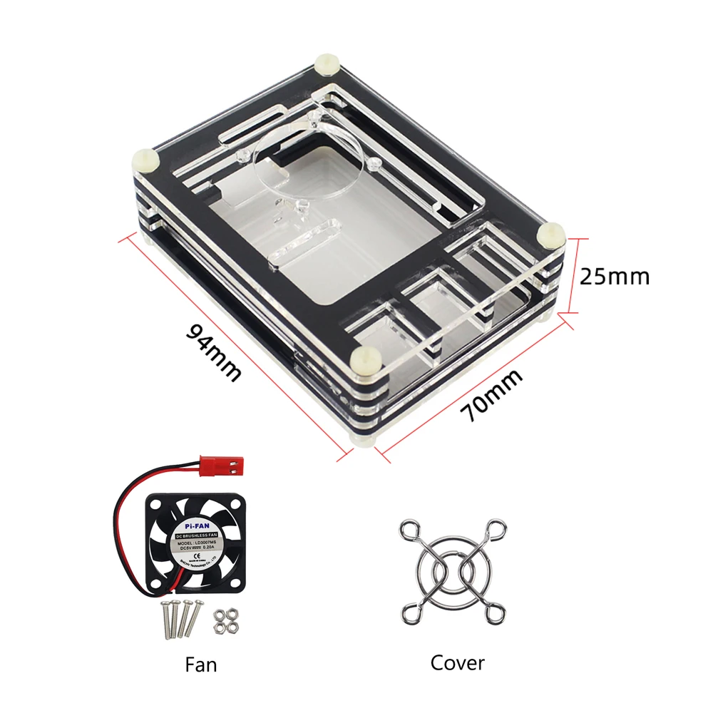 Чехол для S ROBOT Raspberry Pi 4 Model B прозрачная коробка охлаждающий вентилятор чехол RPI100