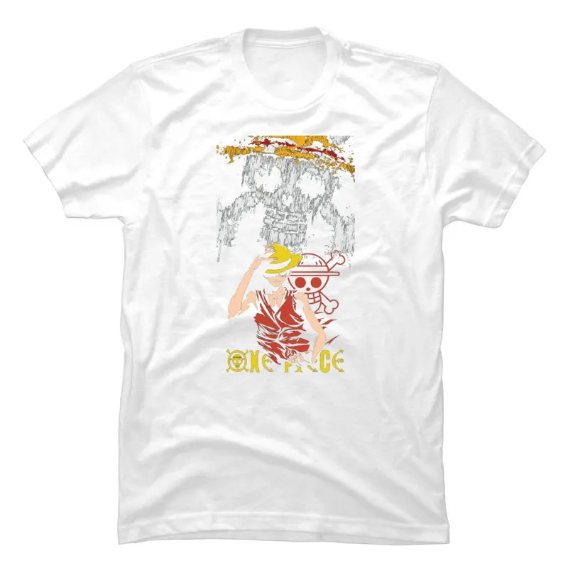 OnePieceLuffy708 2018 Discount Short Sleeve Funny Tshirts Pure Cotton Round Collar Male Tees Printed On Top T-shirts Father Day OnePieceLuffy708 white