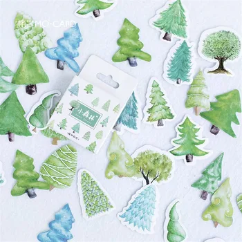 

46pcs Stickers Bag Small Forest Green Mood Series Space Handbook Diary Creative Decoration Album Bicycle Sticker on The Fridge
