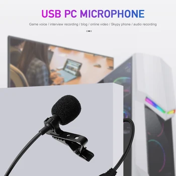 

Laptop For PC Computer Hands Free Lapel Mic Omnidirectional Interview USB Lavalier Microphone Portable Clip On Recording Mini