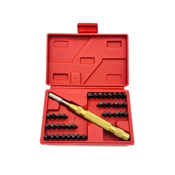 

38 Pcs Automatic Letter Number Leather Stamping Punch Metal Stamp Set Tool Automatic Punching Tool Plastic Box Set