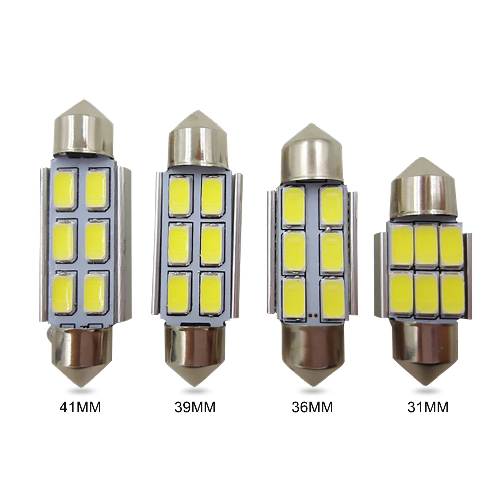 Canbus супер яркий 31 мм 36 мм/39 мм/41 мм светодиодный лампы 5630-6smd ошибок 12V Авто Корпус интерьерная лампа белого и синего цвета