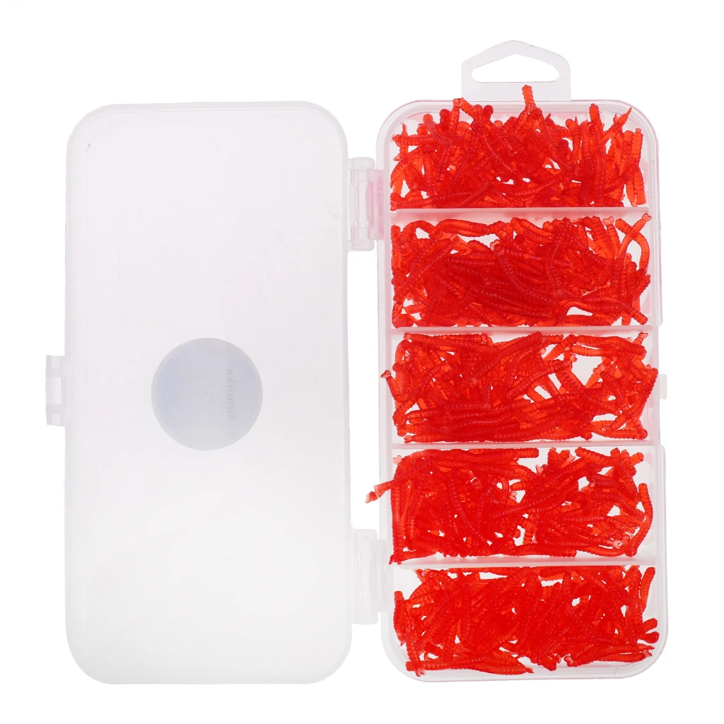 500Pc Soft Sea Earthworm Lure Artificial Bait Bionic Worm Trout Fishing Lure