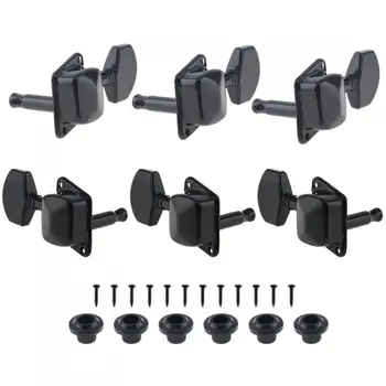 

Guitar Tuning Pegs 6pcs Black Guitar Tuning Pegs 3R+3L Machine Heads Tuners for Acoustic Folk Guitar