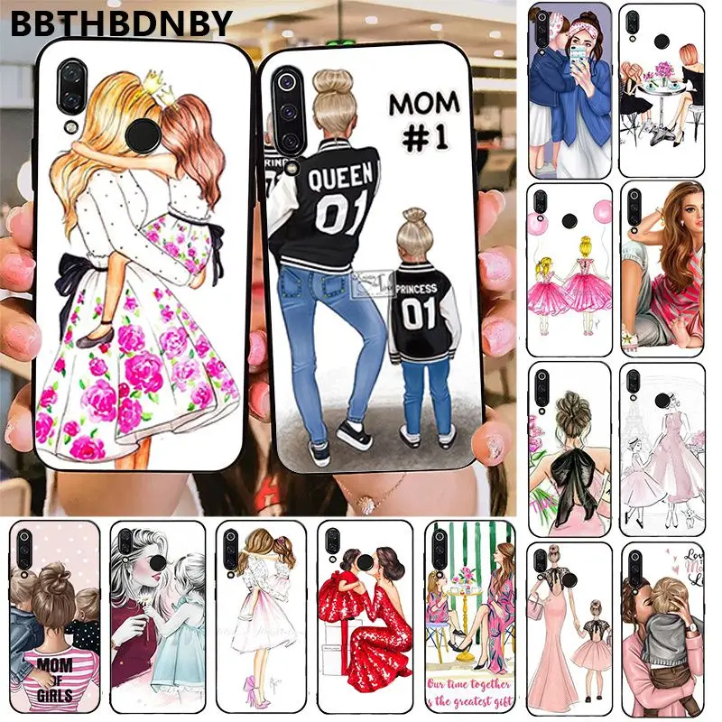 Phone CaseGirl Super Mom Black TPU Soft Cover for Xiaomi 8 9 se Redmi 6 6pro 6A 4X 7 note 5 | Мобильные телефоны и
