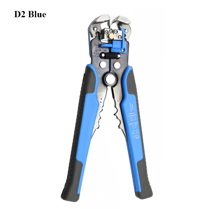 Pliers-HS-D2-Blue Многофункциональные плоскогубцы для зачистки проводов, зажимные плоскогубцы, регулируемая длина зачистки проводов и кабеля, инструмент для зачистки проводов - Цвет: Pliers-HS-D2-Blue