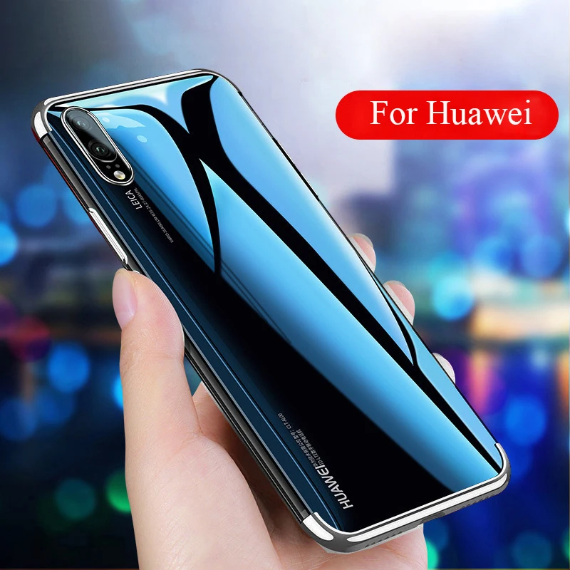 Чехол для телефона для huawei P Smart Z Nova 3 3i 5 5i P20 P30 Pro P10 Коврики 20 30 Lite мягкий прозрачный термопластичный полиуретан силиконовый покрытие чехол - Цвет: Серебристый