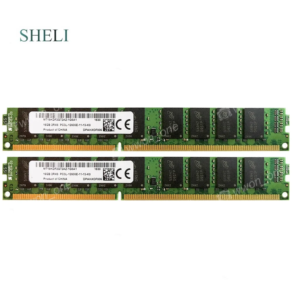 SHELI 16GB 2RX8 PC3L-12800E 1600Mhz 1,35 V 240P VLP ECC небуферизированная Серверная память