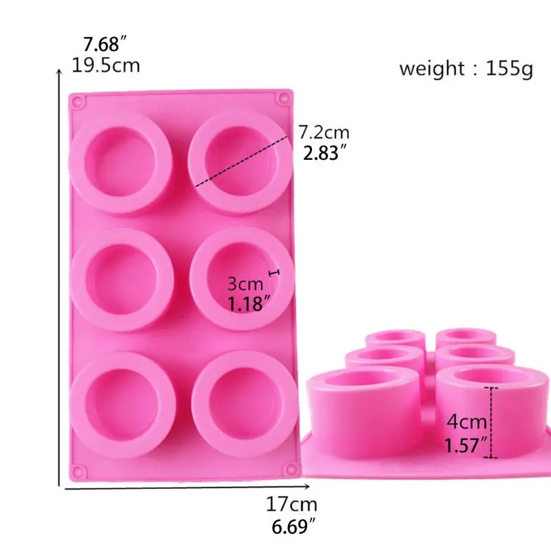 6-Полость ручной работы смолы чашки льда лоток круглая силиконовая стопка Botlle пресс-форм