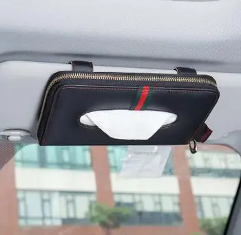 

Car Leather Sun Visor Seat Back Tissue Box Cover Pumping Paper Car Home Napkin Holder Case Fit For England Flag BMW MINI Cooper