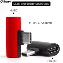 Olhveitra USB C 2 в 1 двойной тип C разъем для наушников адаптер для samsung Xiaomi huawei Oneplus сплиттер AUX аудио наушники зарядка(China)