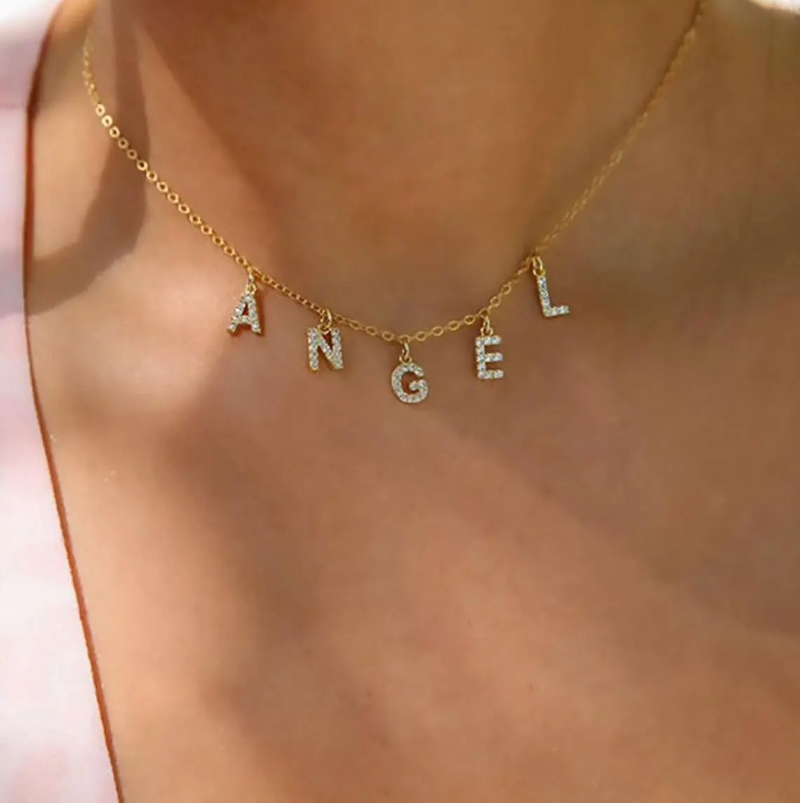Custom Spaced Letter Name Necklace with 
