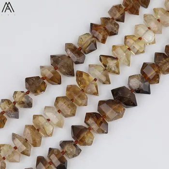 

Approx 25pcs/strand,AAA Smoky Color Natural Citrines Quartz Double Point Stick Point Beads Pendant Necklace Craft EF-CT-302AMBJJ