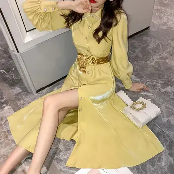 

Dress Women Fall 2019 New Korean Women's Dress Long Sleeve High Street Fashional Female Shirt Dress, A301 Sexy Bodycon Dress