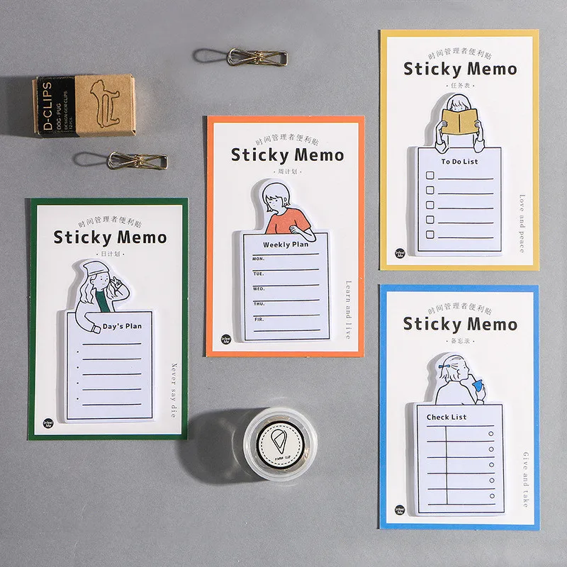 Cartoon Memo Pad Cute Weekly/day Planner Creative Sticky Note To Do List Office Decoration Stationery Supplies |