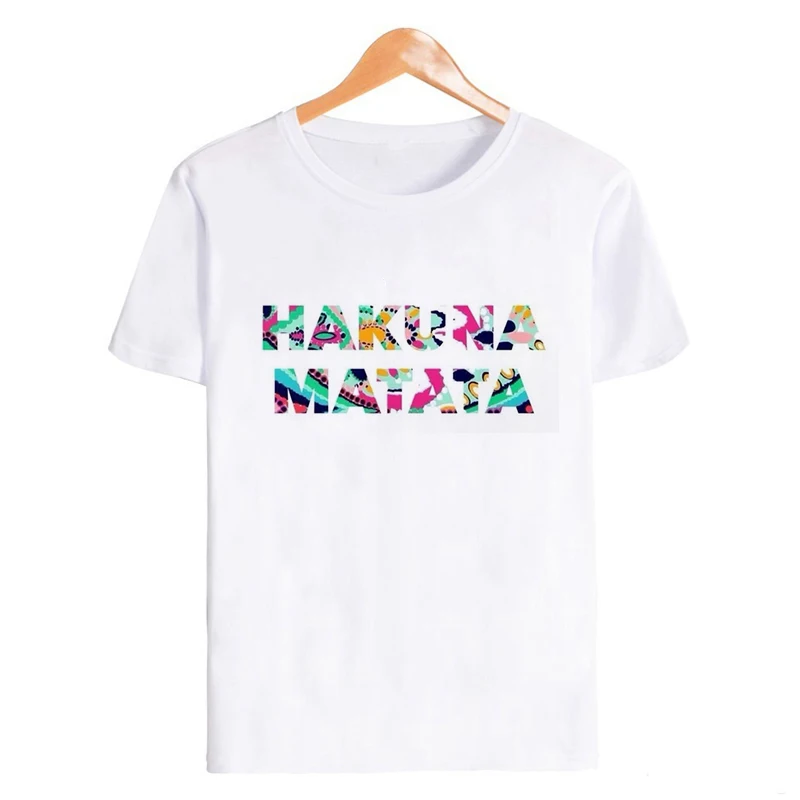 Showtly Lion King HAKUNA MATATA женская футболка It Simba Best Friends Harajuku Kawaii уличная Корейская стильная негабаритная футболка - Цвет: XWT0768-white