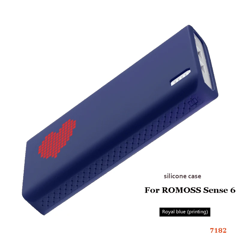 Силиконовый чехол Romoss sense 6 для мобильных телефонов, мягкий силиконовый Противоскользящий чехол Romoss sense 6, водонепроницаемый чехол - Цвет: Royal blue(printing)