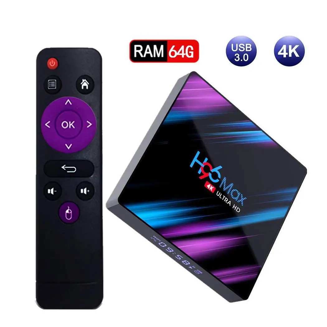 

TV Set-top Box Android 9.0 HD Bluetooth4.0 Network Kit TF, U disk Player infrared remote control Multi-language