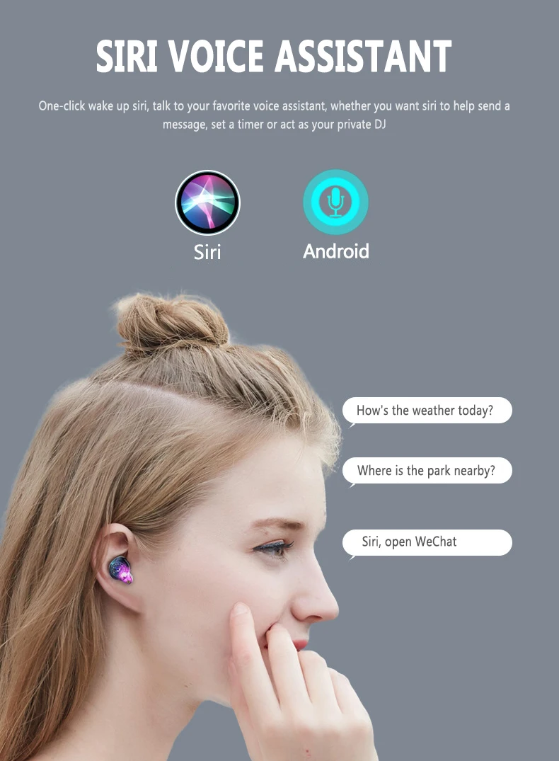 Беспроводной Bluetooth наушники с 3600 мАч зарядный чехол Водонепроницаемый сенсорный Управление TWS Bluetooth 5,0 наушники для iPhone samsung