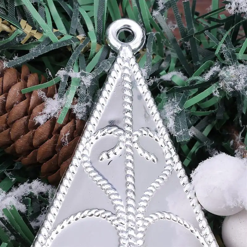 2 шт. серебряная звезда макушка для новогодней елки пентаграмма подвесной кулон 3D Рождественские украшения 20 см Рождественский Декор поставки A35