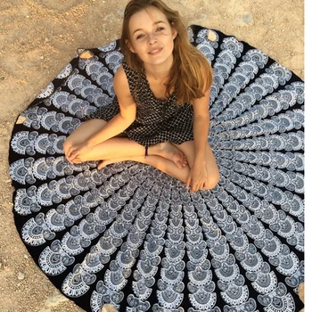 

Beach Towel Bohemia Printed Serviette De Plage Ronde Teli Mare Beach Towel Large Yarn Rare Geode Round Microfiber for Knitting Q