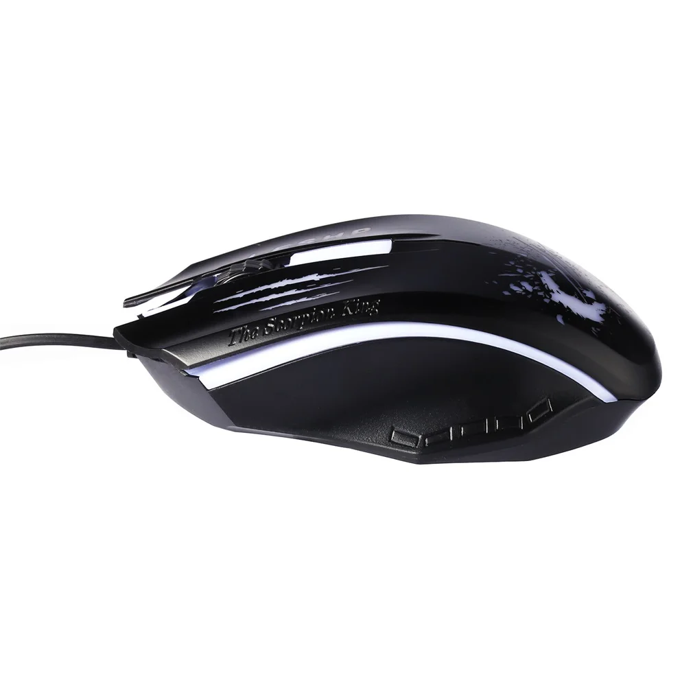 Black Portable Lightweight Smooth Comfortable Full-Size USB interface Wired Game Gaming Mouse Keyboard Set With Mouse