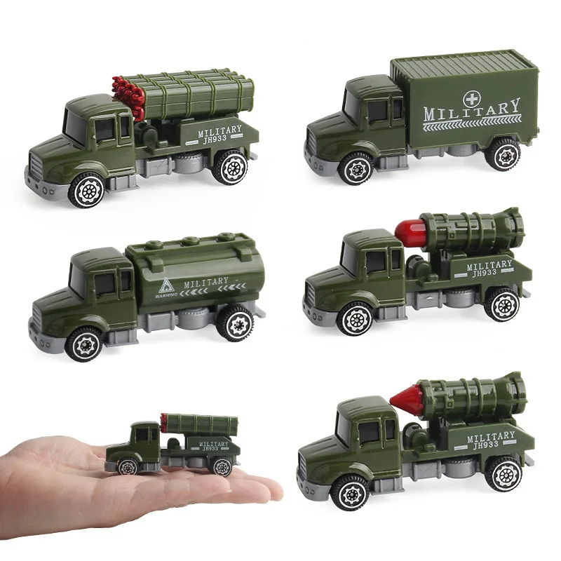 

Hot Selling Children Mini Model Sliding Alloy jun shi che Set Model Toy Missile Rocket Five-