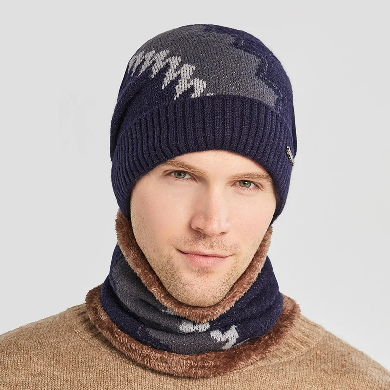 Autumn Winter Knitted Hats For Men Beanies Hat Fashion Mens Warm