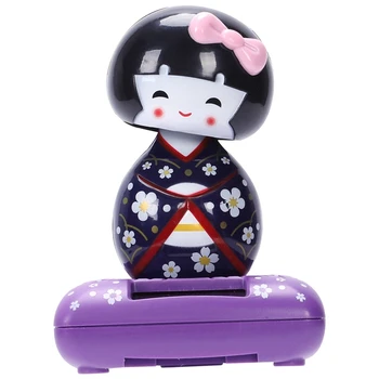 

Solar Power TOY - Purple Kimono Cute Geisha Japanese Girl Car Home Decor
