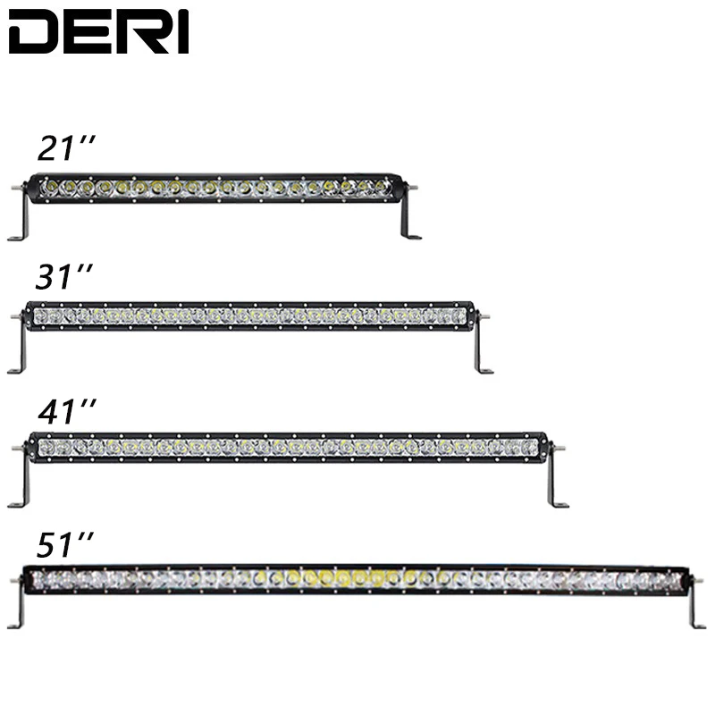 DERI 21''31''41''51'' 100W 150W 200W 250W Led рабочий свет бар однорядные комбо балка barra светодиодные фары Для Джип внедорожник Грузовик стайлинга автомобилей