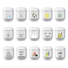 1 шт милый мультяшный DIY Прозрачный Жесткий PC чехол для наушников, беспроводной защитный чехол для наушников, зарядная коробка для Apple для Airpods