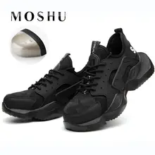 Зимние ботинки; Мужская Рабочая обувь со стальным носком; Рабочая и защитная обувь; мужские неубиваемые ботинки с защитой от проколов; Цвет Черный; botas hombre