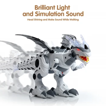

Electric Toy Large Format Walking Spray Dinosaur Robot With Light Sound Mechanical Dinosaurs Model Toy For Kids Children