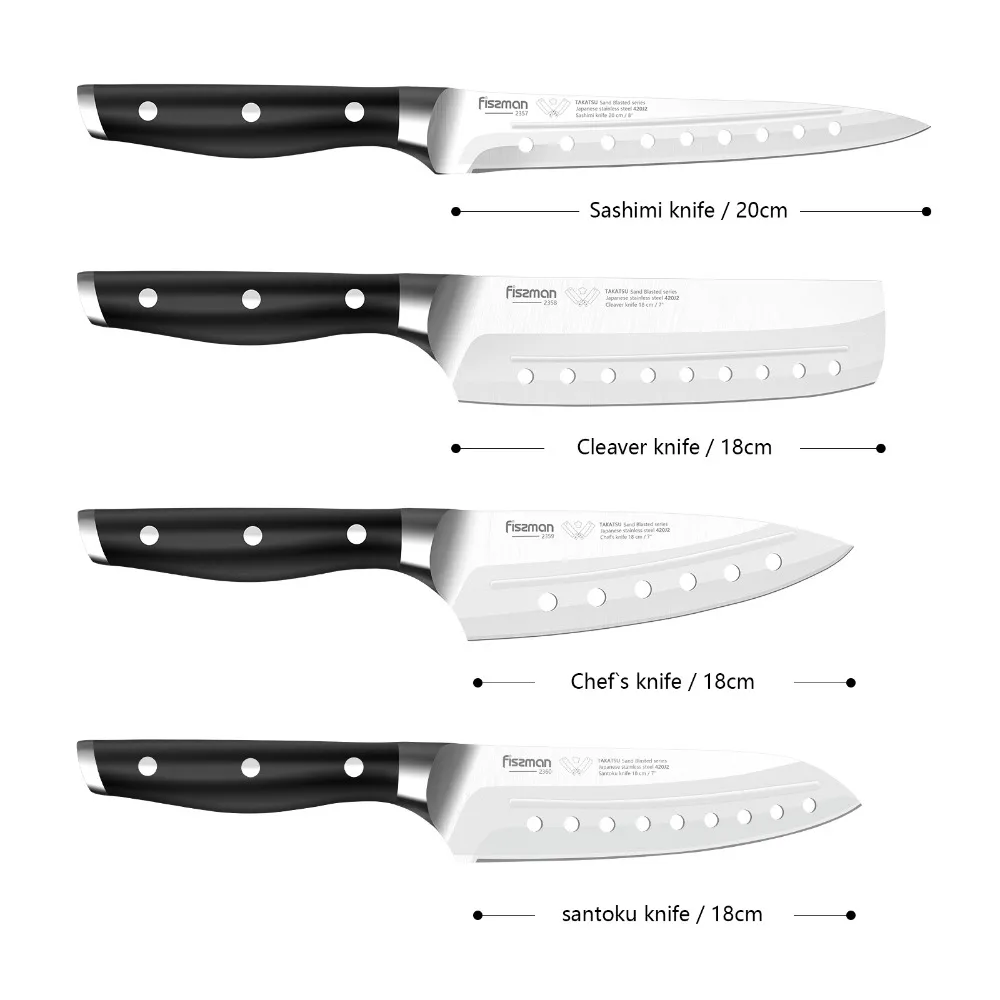 Fissman Takatsu серии японские 420 кухонные ножи из нержавеющей стали шеф-повара Santoku Кливер нож
