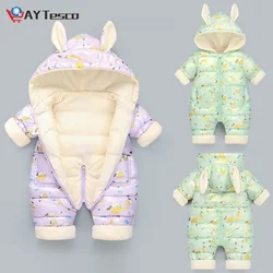 Vêtements chauds d'hiver pour bébés filles et garçons, combinaison à capuche pour enfants 30 ans, 2021 