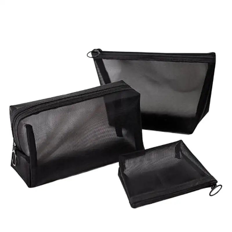 3Pcs Travel Storage Bags Portable Delicate Durable Zipper Storage Pouches For Camping Black Color High Quality Makeup Tool Kit 3Pcs Travel Storage Bags Portable Delicate Durable Zipper Storage Pouches For Camping Black Color High Quality Makeup Tool Kit