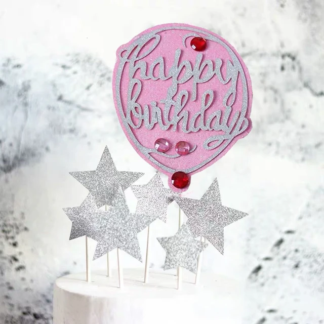 Conjunto de 7 peças de topo de bolo de maquiagem com glitter para