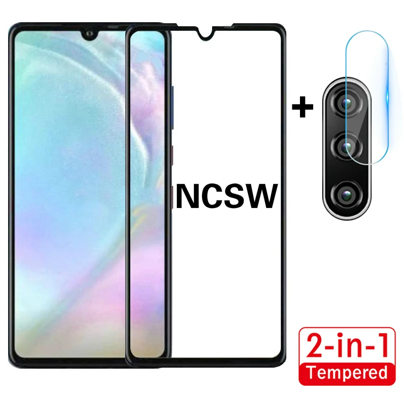 

2 IN 1 9H Full Cover Tempered Glass Screen Protector for Huawei P20 Lite Pro Nova 5 Pro 5i Mate 30 Lite Honor 9X Max 20 Pro Lite