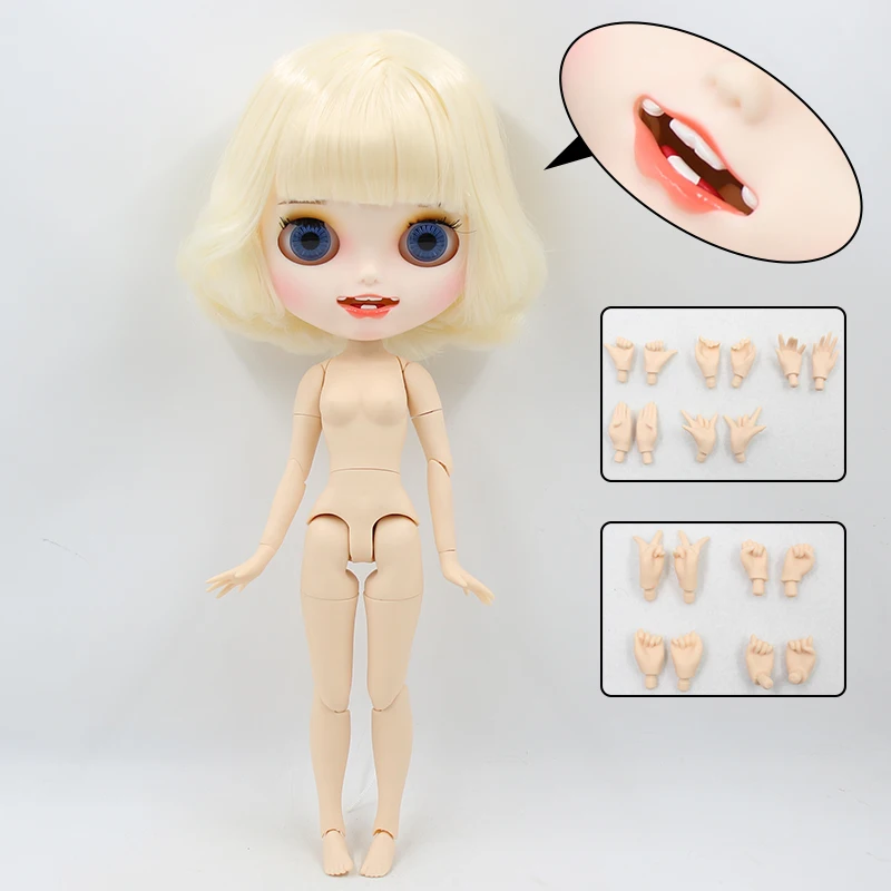 ICY factory blyth doll joint body bjd toy custom doll naked doll with hands AB matte face on sale 1/6 30cm - Цвет: doll and hands AB