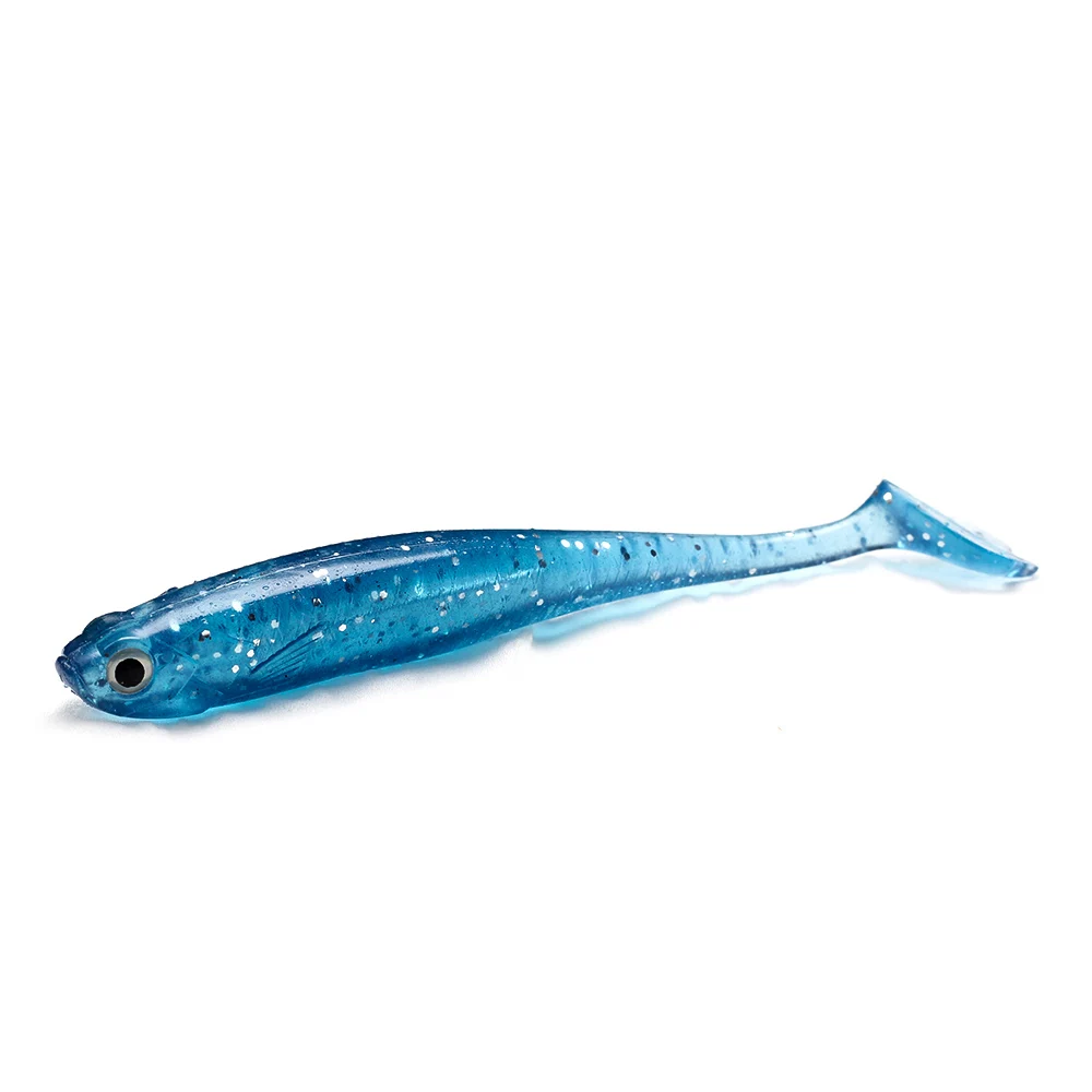 

6pcs/lot soft bait T Tail worm Wobblers Fishing Lure 110mm 7.9g silicone Artificially salt bait Fishy Smell silicone bait B-DU